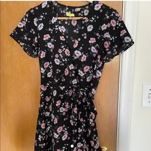 Black mini floral dress